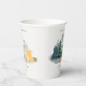 Chic Rustic Pine Bossen Camping Mountain Wedding Papieren Bekers (Rechts)