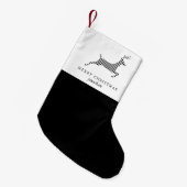 Chic Rustic Plaid Hert met naam Kerstmis Kleine Kerstsok (Voorkant (Hangend))