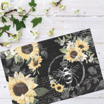 Chic Rustic Queen Honey Bee Sunflower