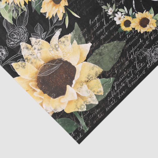 Chic Rustic  Queen Honey Bee Sunflower Tissuepapier (Detail)