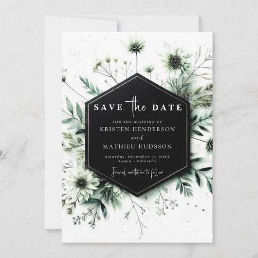 Chic Rustic Romantic Sage Green Wedding Save The Date (Voorkant)