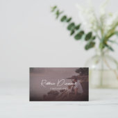 Chic Rustic Roos Gold Overlay 4 Fotoscript Visitekaartje (Staand voorkant)