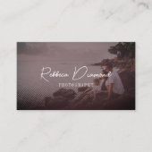 Chic Rustic Roos Gold Overlay 4 Fotoscript Visitekaartje (Voorkant)