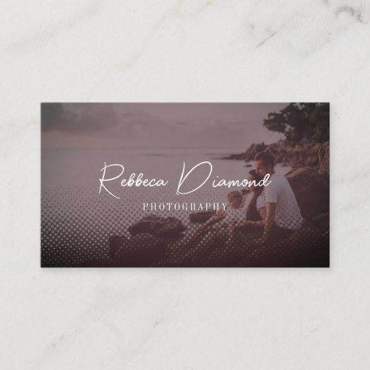 Chic Rustic Roos Gold Overlay 4 Fotoscript Visitekaartje (Voorkant)