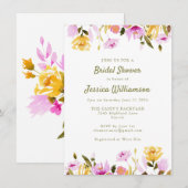 Chic Rustic Summer Waterverf Floral Vrijgezellenfe Kaart (Voorkant / Achterkant)