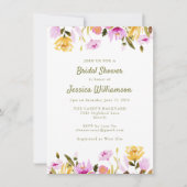 Chic Rustic Summer Waterverf Floral Vrijgezellenfe Kaart (Voorkant)