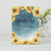 Chic Rustic Sunflower, Afstuderen String Lights Kaart (Staand voorkant)