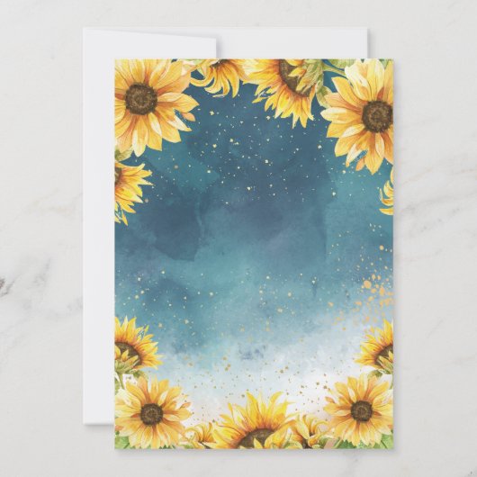 Chic Rustic Sunflower, Afstuderen String Lights Kaart (Achterkant)