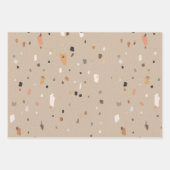 Chic rustic taupe terrazzo inpakpapier vel (Voorkant 3)