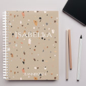 Chic rustic taupe terrazzo planner