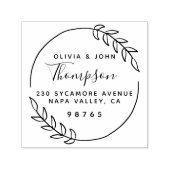 Chic Rustic Wedding Names Return Address Zelfinktende Stempel (Design)