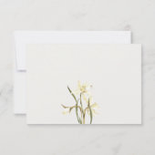 Chic Rustic White Daffodil Waterverf Wedding RSVP Kaartje (Achterkant)