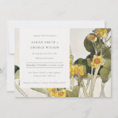 Chic Rustic Yellow Daffodil Floral Wedding Invite Bedankkaart (Voorkant)