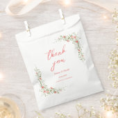 Chic rustieke botanische rozen bruiloft bedankzakje (Geknipt)