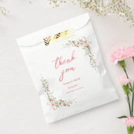 Chic rustieke botanische rozen bruiloft bedankzakje