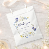 Chic Rustieke botanische wilde bloemen blauw Huwel Bedankzakje (Geknipt)