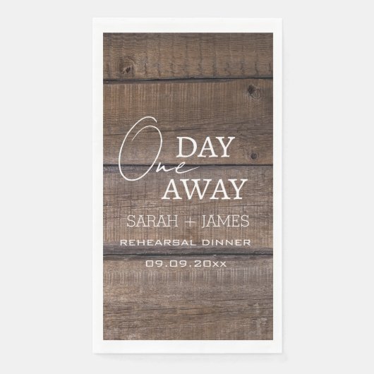 Chic rustieke een dag weg repetitie diner bruiloft servet (Voorkant)
