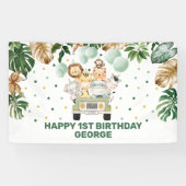 Chic Safari Oerwoud Animals Blush Floral Baby Girl Spandoek (Horizontaal)