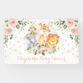 Chic Safari Oerwoud Animals Blush Floral Baby Girl Spandoek