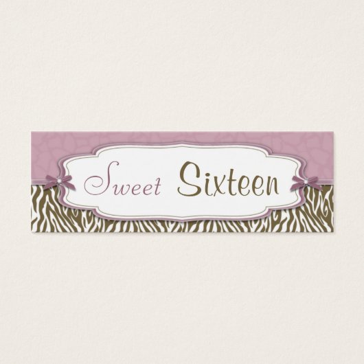 Chic Safari Skinny Gift Label Mini Visitekaartjes (Voorkant)