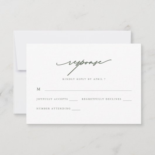 Chic Sage and Burlap Wedding Rsvp Response (Voorkant)