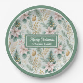 Chic Sage and Gold Paper Plates Luxury Holiday  Papieren Bordje (Voorkant)