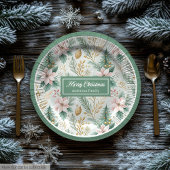 Chic Sage and Gold Paper Plates Luxury Holiday  Papieren Bordje