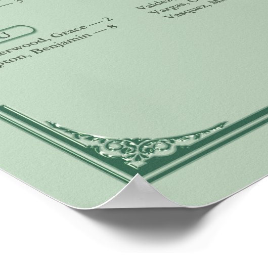 Chic Sage Eucalyptus Green Wedding Seating Chart Poster (Hoek)