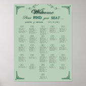 Chic Sage Eucalyptus Green Wedding Seating Chart Poster (Voorkant)