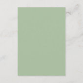 Chic Sage Green Baby Shower Event Details Informatiekaartje (Achterkant)