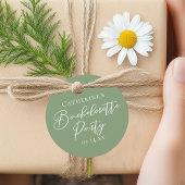Chic Sage Green Bachelorette Party Personalized Bedankjes Labels