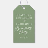 Chic Sage Green Bachelorette Party Personalized Cadeaulabel (Voorkant)