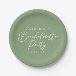 Chic Sage Green Bachelorette Party Personalized Papieren Bordje