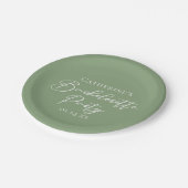 Chic Sage Green Bachelorette Party Personalized Papieren Bordje (Gekanteld)