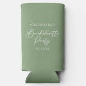 Chic Sage Green Bachelorette Party Personalized Seltzer Blikjeskoeler (Achterkant)