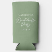 Chic Sage Green Bachelorette Party Personalized Seltzer Blikjeskoeler (Voorkant)