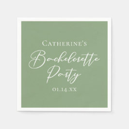 Chic Sage Green Bachelorette Party Personalized Servet