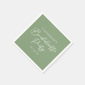 Chic Sage Green Bachelorette Party Personalized Servet (Hoek)
