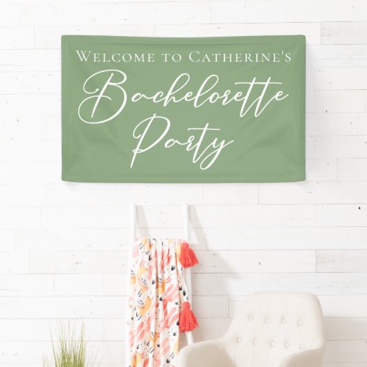 Chic Sage Green Bachelorette Party Personalized Spandoek (Insitu)