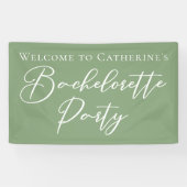 Chic Sage Green Bachelorette Party Personalized Spandoek (Horizontaal)
