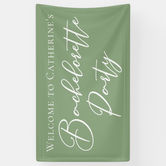 Chic Sage Green Bachelorette Party Personalized Spandoek (Verticaal)