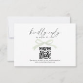 Chic Sage Green Bow Ribbon QR Code Wedding Rsvp (Voorkant)