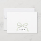 Chic Sage Green Bow Ribbon QR Code Wedding Rsvp Kaartje (Achterkant)