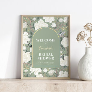 Chic Sage Green Chinoiserie Vrijgezellenfeest Welk Poster