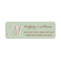 Chic Sage Green Custom Two Color Monogram Label