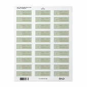 Chic Sage Green Custom Two Color Monogram Label (Full Sheet)