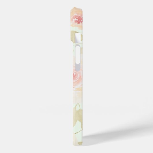 Chic Sage Green en Pink Rose Waterverf Case-Mate iPhone Case (Achterkant / Links)