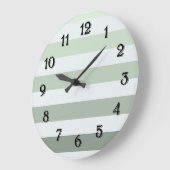 Chic Sage Green en White Stripes Grote Klok (Hoek)