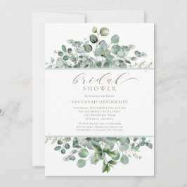 Chic Sage Green Floral Bridal Shower Editable Kaart