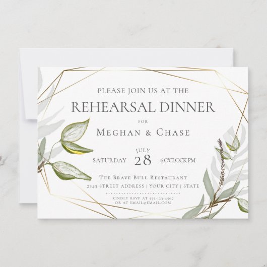 Chic Sage Green Foliage Kaart (Voorkant)